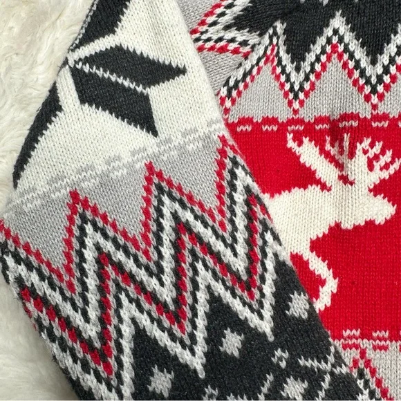 Hatley Sweater Buttoned Festive Red/White/Grey Size 6 - Picture 16 of 16